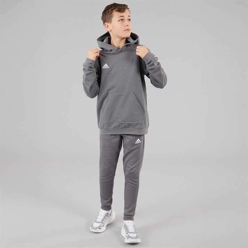 adidas Kids Entrada 22 Pullover Hoodie Team Grey Four