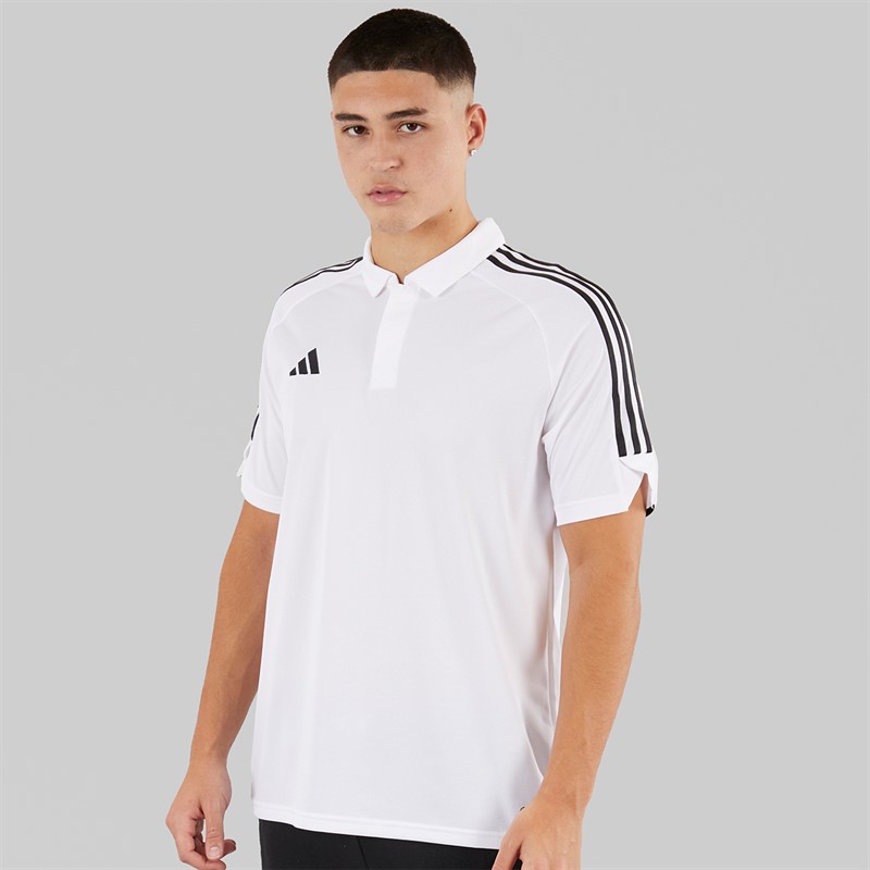 adidas Mens Tiro 23 League Short Sleeve Polo Shirt White