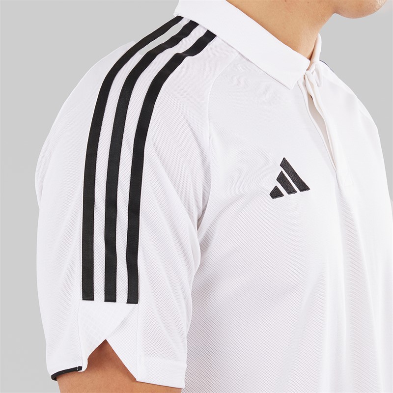 adidas Mens Tiro 23 League Short Sleeve Polo Shirt White