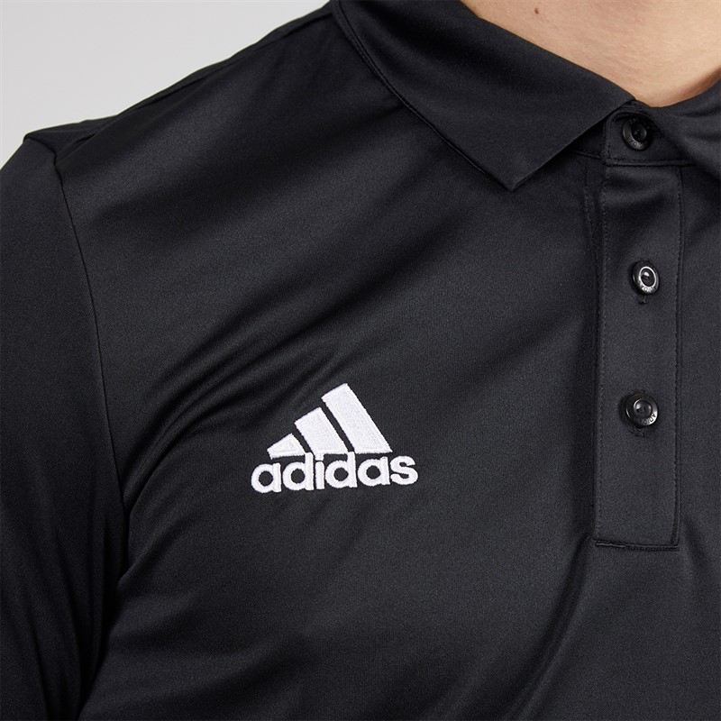 adidas Mens Entrada 22 Short Sleeve Polo Shirt Black