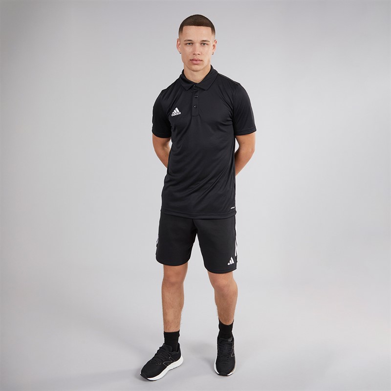 adidas Mens Entrada 22 Short Sleeve Polo Shirt Black