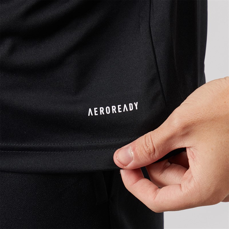 adidas Mens Entrada 22 Short Sleeve Polo Shirt Black