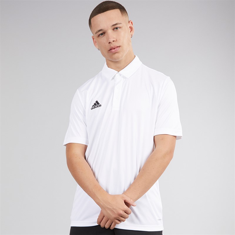adidas Mens Entrada 22 Short Sleeve Polo Shirt White