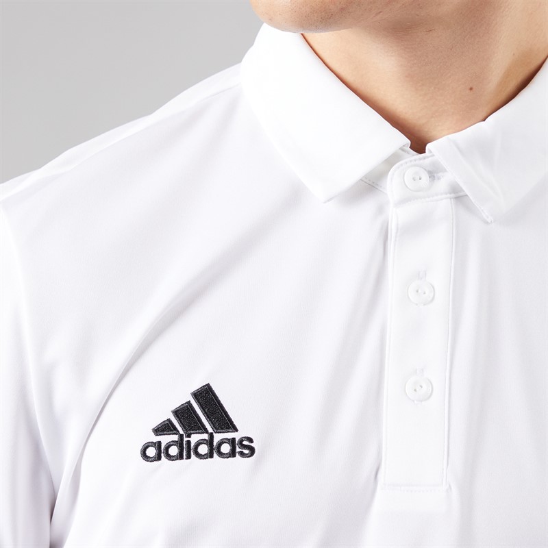 adidas Mens Entrada 22 Short Sleeve Polo Shirt White