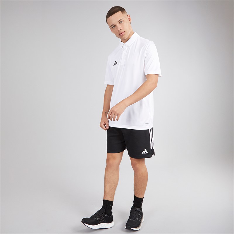 adidas Mens Entrada 22 Short Sleeve Polo Shirt White