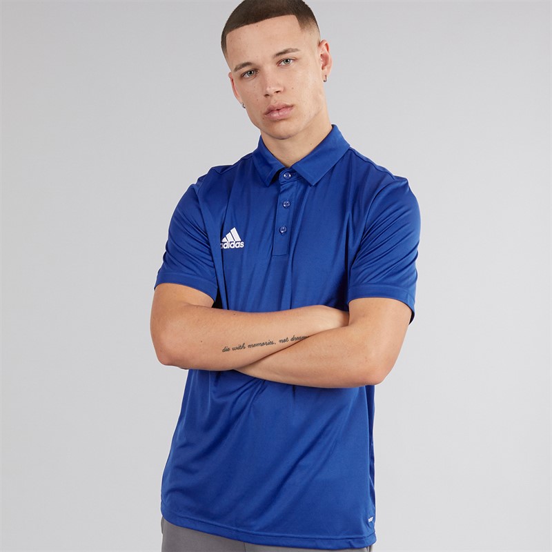 adidas Mens Entrada 22 Short Sleeve Polo Shirt Team Royal Blue