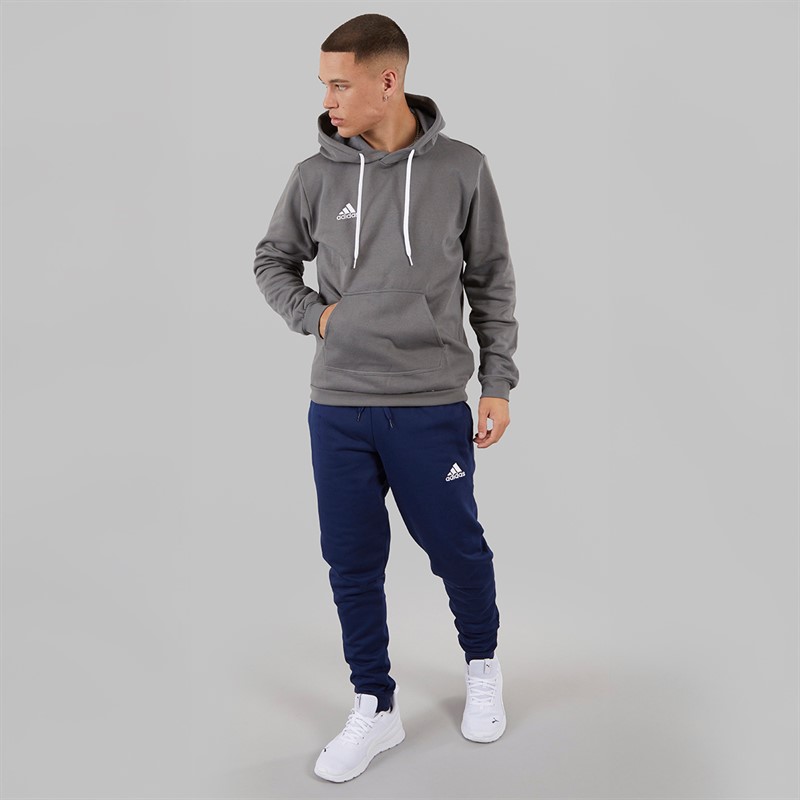 adidas Mens Entrada 22 Pullover Sweat Hoodie Team Grey Four
