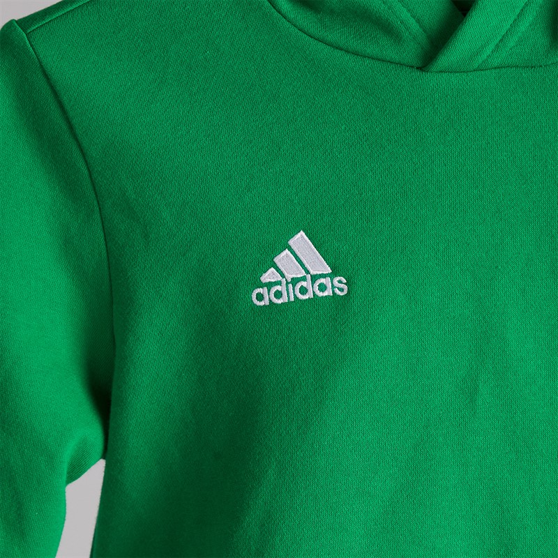 adidas Kids Entrada 22 Pullover Hoodie Team Green/White