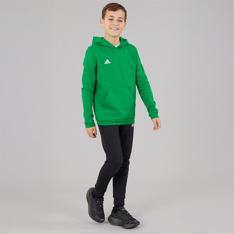 adidas Kids Entrada 22 Pullover Hoodie Team Green/White