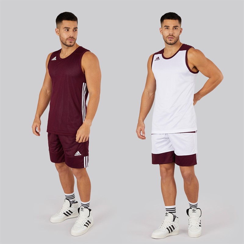 adidas Mens 3G Speed Reversible Basketball Shorts Maroon/White