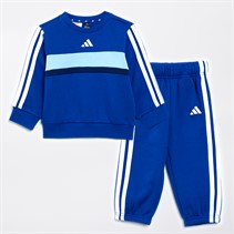 adidas Infant Boys Essentials 3-Stripes Tiberio Fleece Crew Tracksuit Team Royal Blue/White/Dark Blue