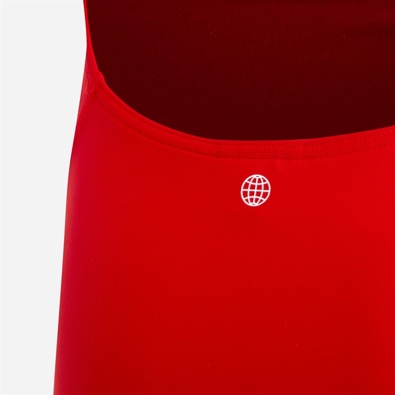 adidas Junior Girls 3 Bar Logo Swimsuit Better Scarlet/White/Shadow Red