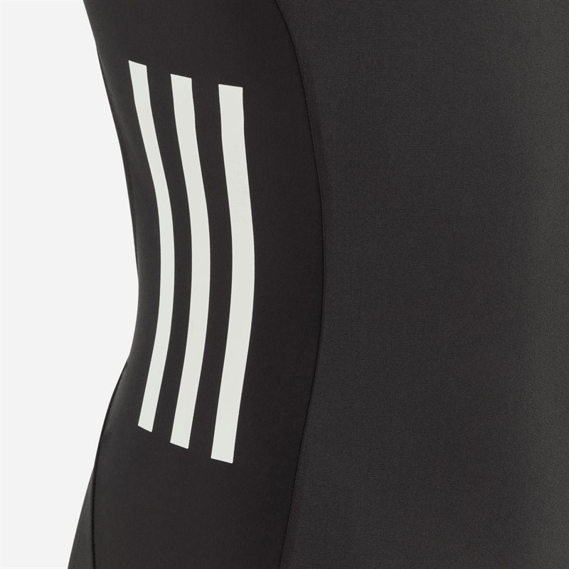 adidas Girls Cut 3-Stripes Swimsuit Black/White