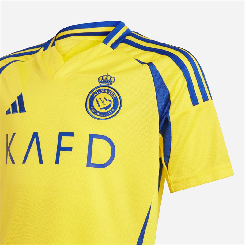 adidas Junior Boys ANFC Al Nassr FC 24/25 Ronaldo Home Jersey Impact Yellow/Royal Blue