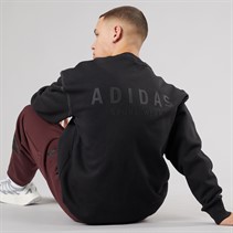 adidas Mens All Season Graphic Crew Sweatshirt Black/Black