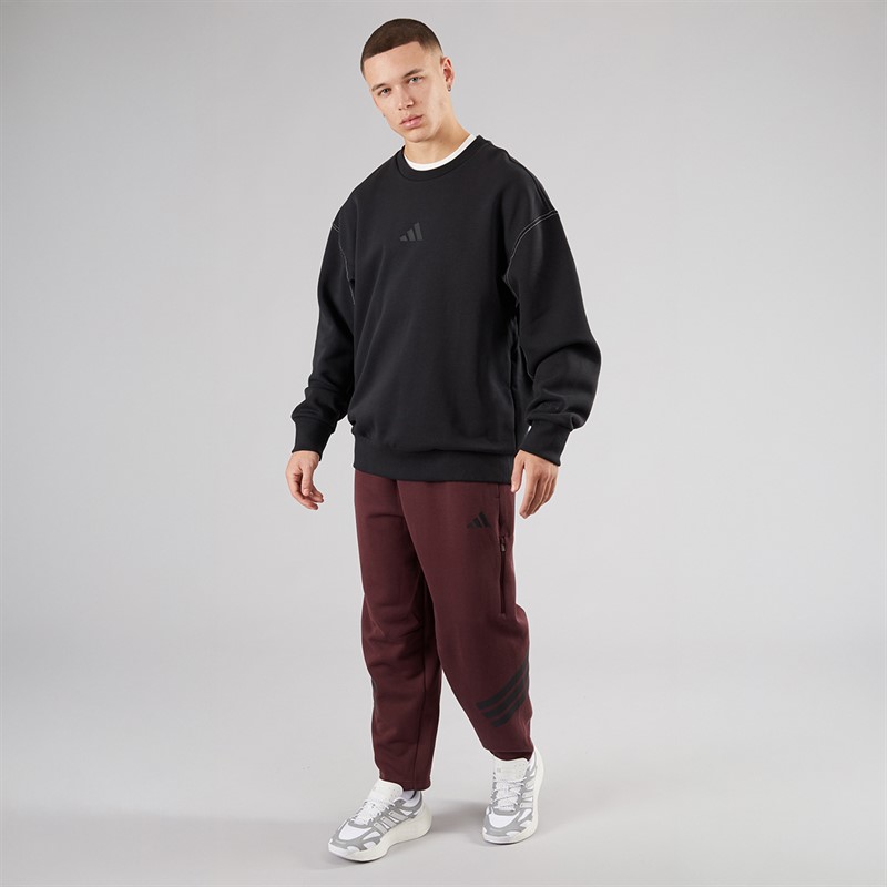 adidas Mens All Season Graphic Crew Sweatshirt Black/Black