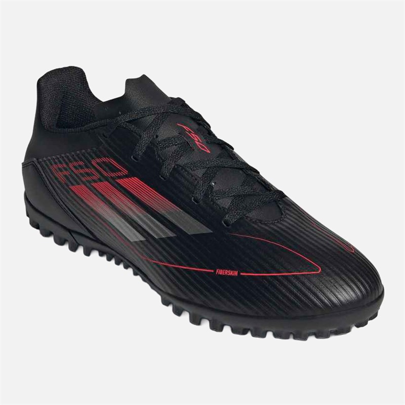 adidas Mens F50 Club TF Astro Football Boots Core Black/Iron Metallic/Lucid Red