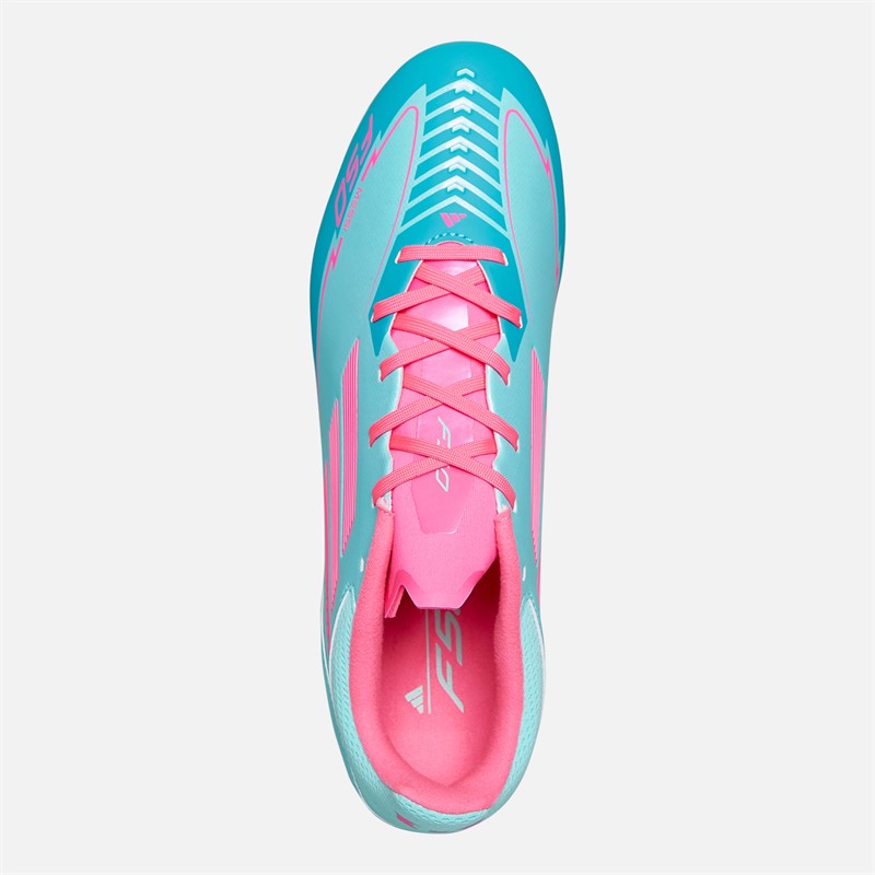 adidas Herren F50 Liga Messi La Vida Tropical Paket FG/MG Fest/Mehrfach Boden Fußballschuhe Flash Aqua/Lucid Pink/Lucid Cyan