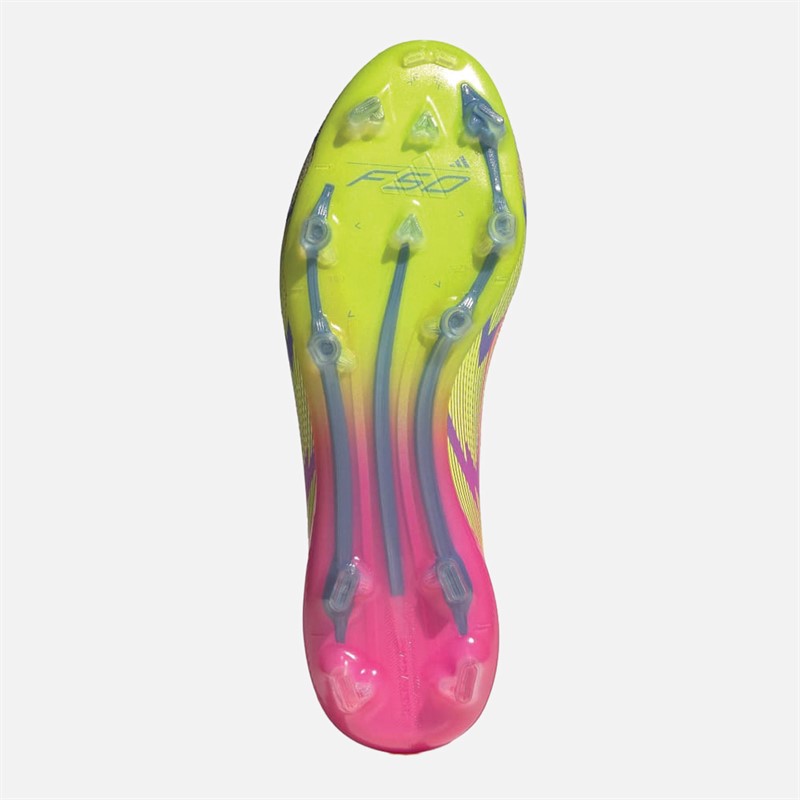 adidas Womens F50 Elite Mystic Victory Pack Mid-Cut Firm Ground Football Boots Lucid Pink/Lucid Lemon/Blue Fusion