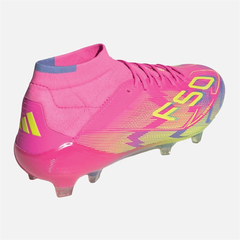 adidas Womens F50 Elite Mystic Victory Pack Mid-Cut Firm Ground Football Boots Lucid Pink/Lucid Lemon/Blue Fusion