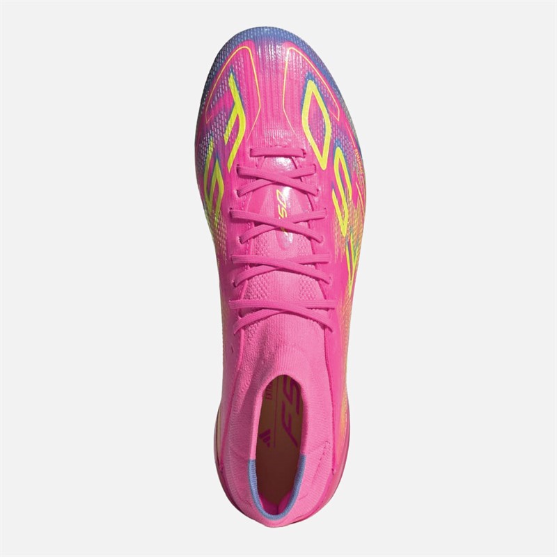 adidas Womens F50 Elite Mystic Victory Pack Mid-Cut Firm Ground Football Boots Lucid Pink/Lucid Lemon/Blue Fusion