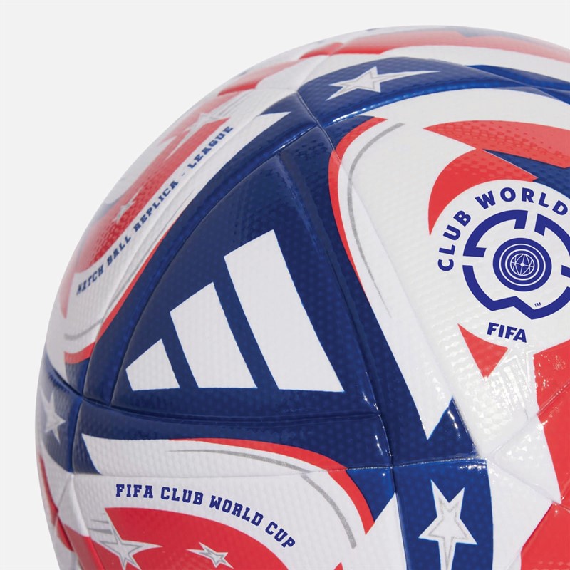 adidas FIFA 25 Club World Cup League Match Football (FIFA Quality Certified) White/Power Blue/Lucid Red/Silver Metallic