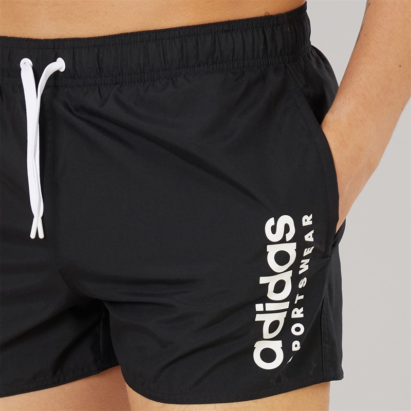 adidas Mens Essentials Logo CLX Swim Shorts Black
