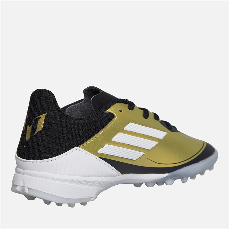 adidas Junior F50 League Messie Golden Triumph Pack TF Astro Football Boots Gold Metallic/Cloud White/Core Black