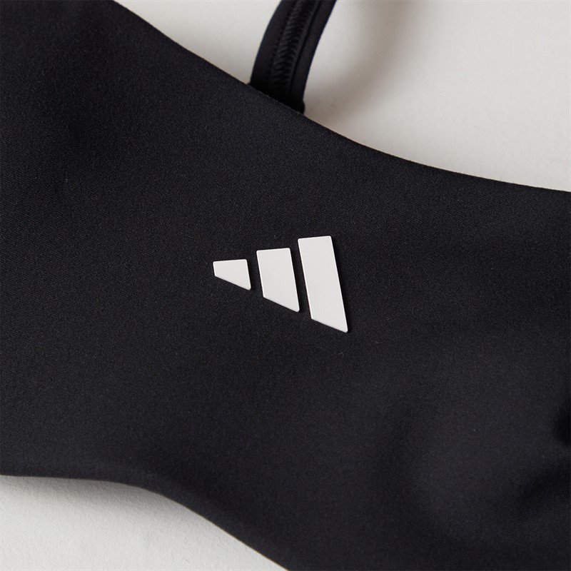 adidas Womens Iconisea Padded Bandeau Bikini Top Black/White