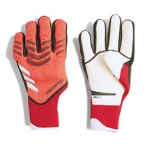 adidas Mens Predator 25 Pro Fingersave Promo Goalkeeper Gloves Lucid Red/Black/Pure Ruby