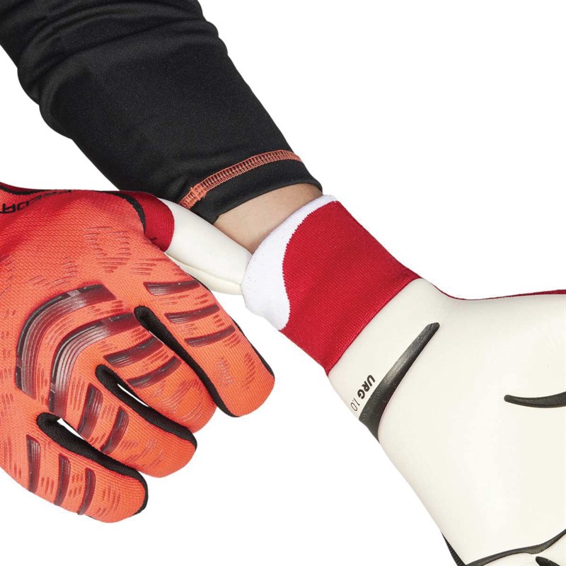 adidas Mens Predator 25 Pro Fingersave Promo Goalkeeper Gloves Lucid Red/Black/Pure Ruby