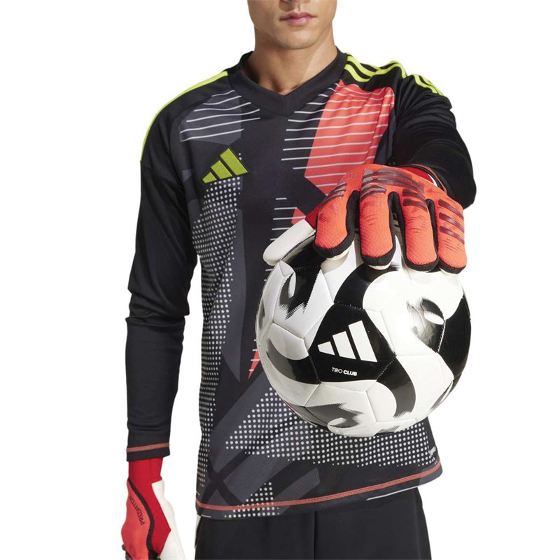 adidas Mens Predator 25 Pro Fingersave Promo Goalkeeper Gloves Lucid Red/Black/Pure Ruby