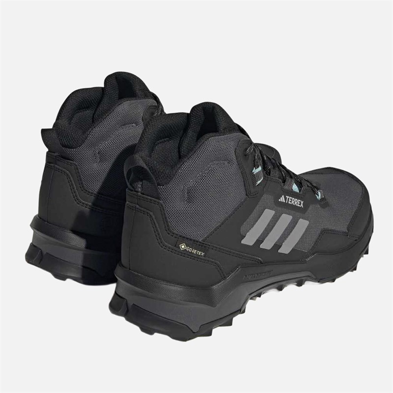 adidas Womens Terrex AX4 Mid GORE-TEX Hiking Boots Core Black/Grey Three/Mint Ton