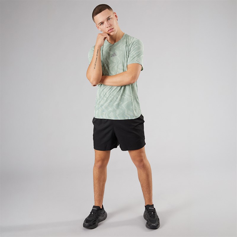 adidas Mens Ultimate Engineered Climacool+ Running T-Shirt Silver Green