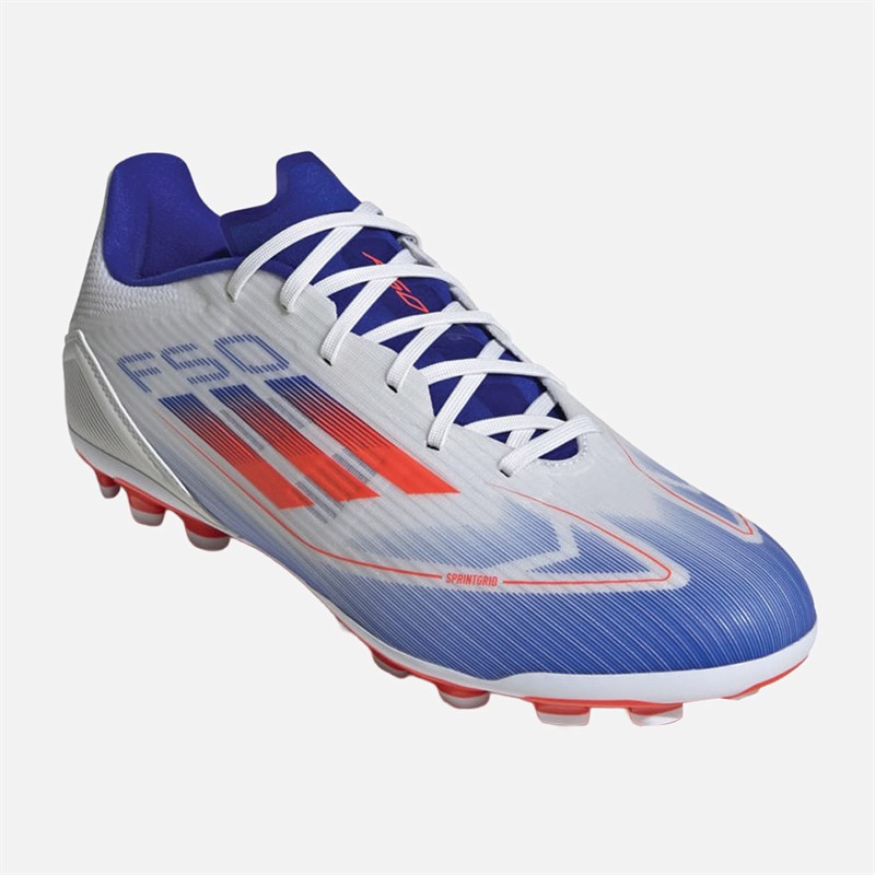 adidas Mens F50 League Advancement Pack 2G/3G Artificial Ground Football Boots Cloud White/Solar Red/Lucid Blue