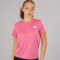 adidas Womens 3-Stripes Running Top Pink Fusion