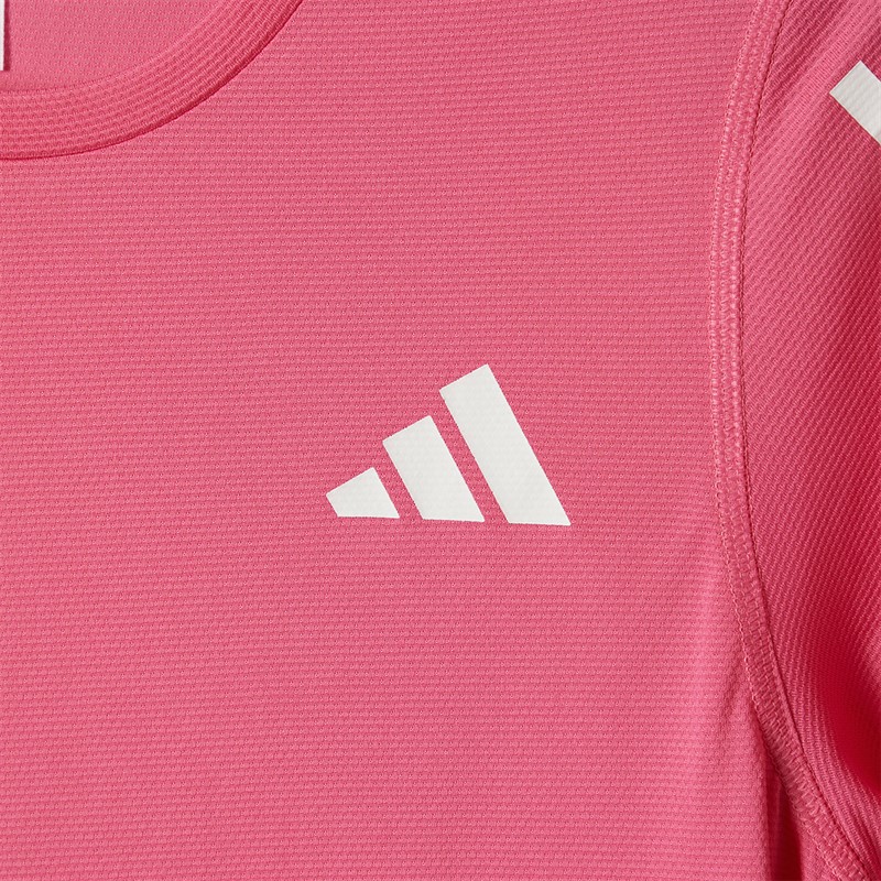 adidas Womens 3-Stripes Running Top Pink Fusion