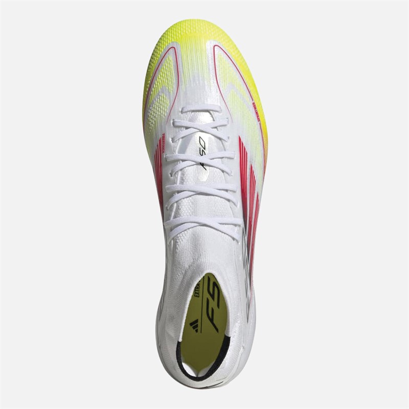 adidas Womens F50 Elite Solar Pack Mid-Cut Firm Ground Football Boots Cloud White/Lucid Red/Solar Yellow