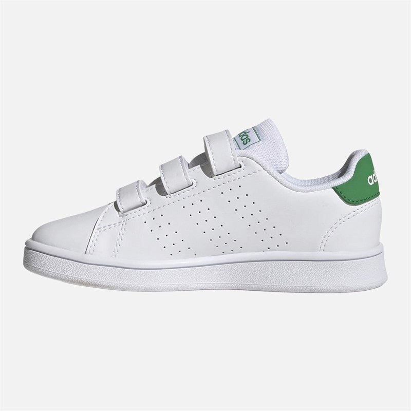 adidas Kids Advantage Court Hook-and-Loop Trainers Cloud White/Green/Core Black