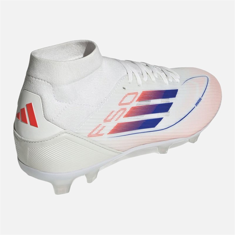 adidas Womens F50 League Advancement Pack Mid-Cut Firm/Multi Ground Football Boots Cloud White/Lucid Blue/Solar Red