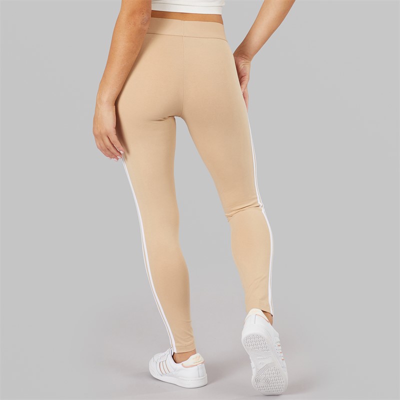 adidas Womens Essentials 3-Stripes Leggings Magic Beige/White