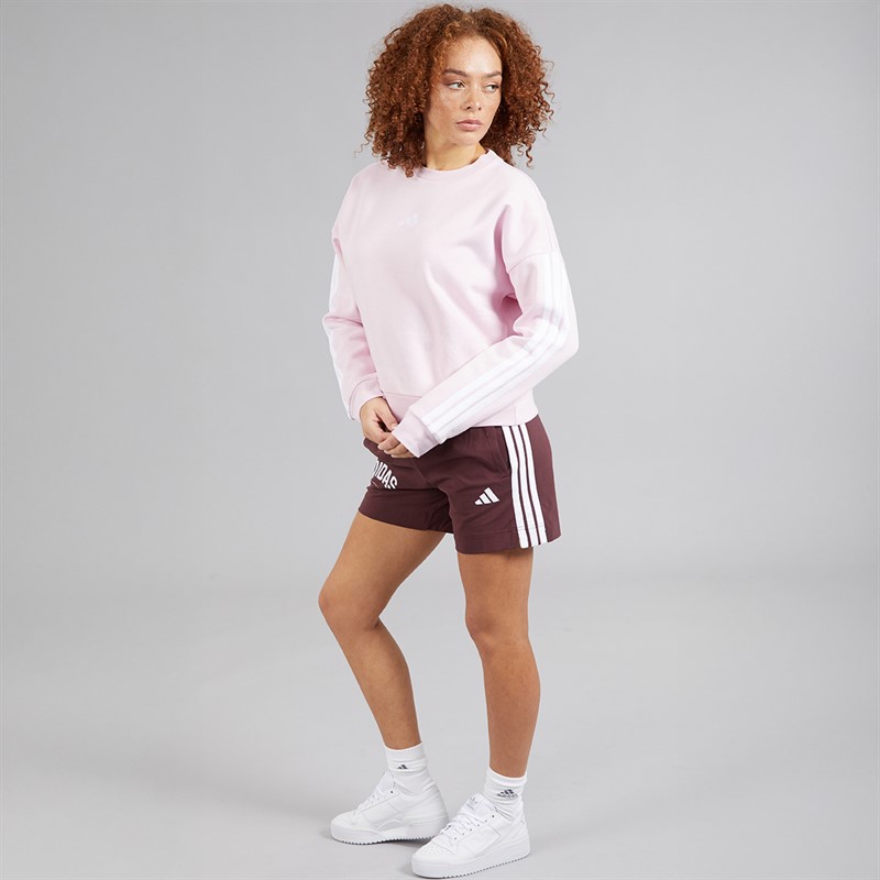 adidas Womens 3-Stripes Shorts Aurora Ruby