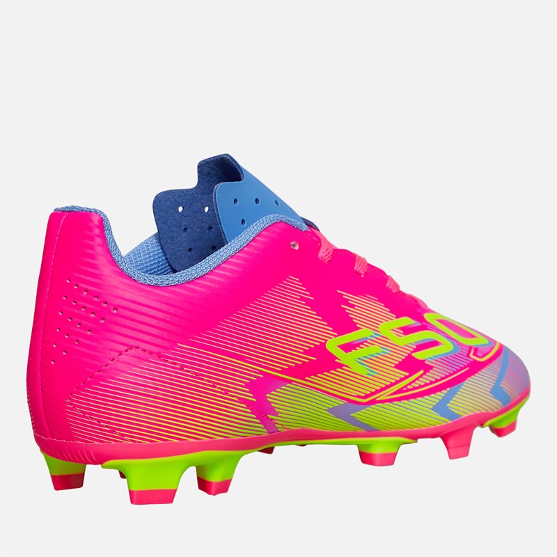 adidas Junior F50 Club Mystic Victory Pack Firm/Multi Ground Football Boots Lucid Pink/Lucid Lemon/Blue Fusion