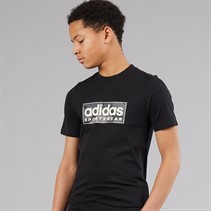 adidas Junior Boys Camo Linear Logo T-Shirt Black