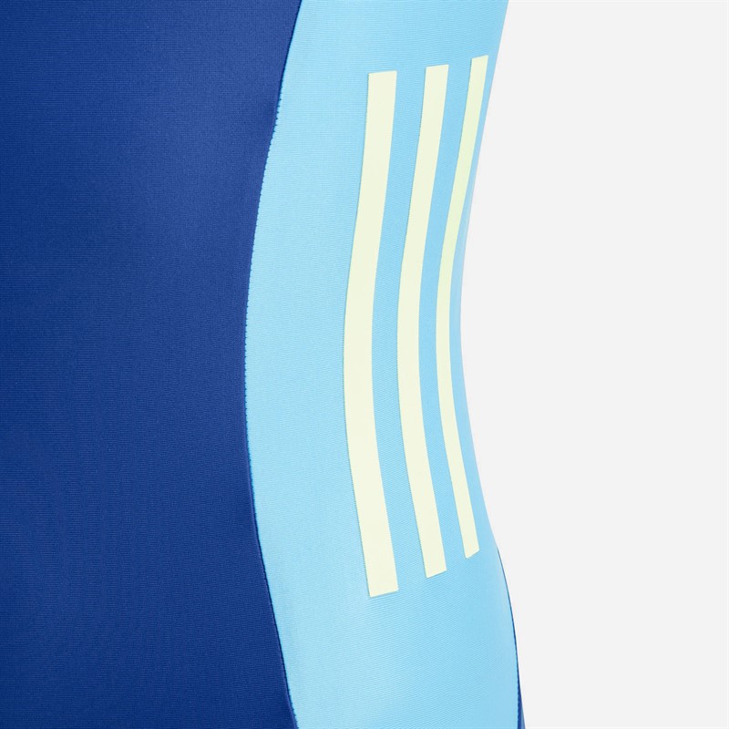 adidas Girls Cut 3-Stripes Swimsuit Dark Blue/Green Spark