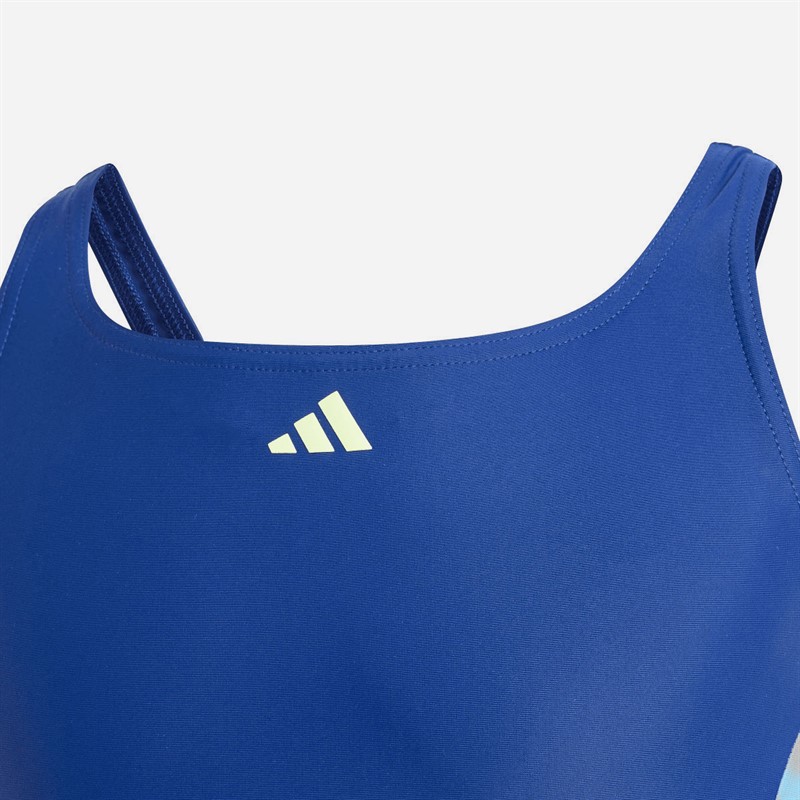 adidas Girls Cut 3-Stripes Swimsuit Dark Blue/Green Spark