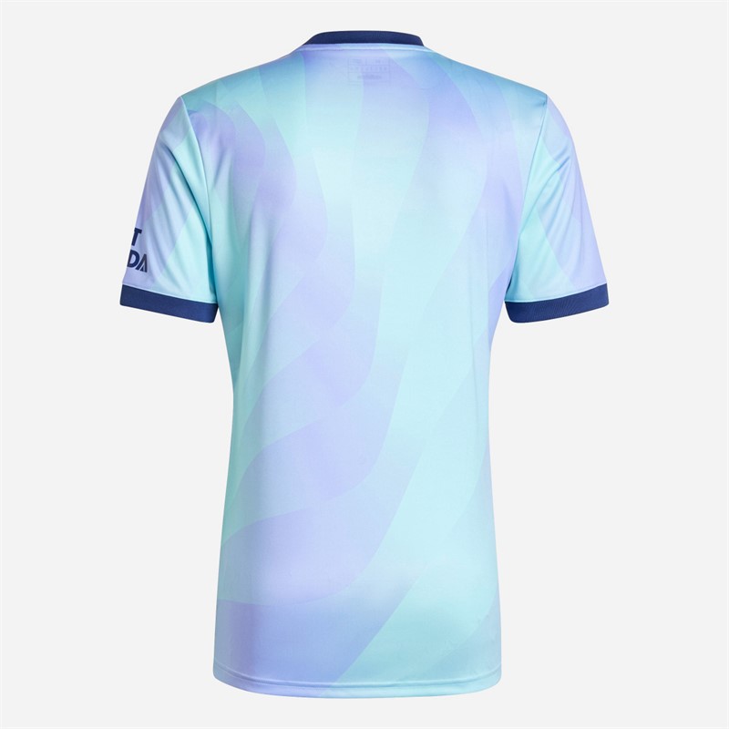 adidas Mens AFC Arsenal 24/25 Third Jersey Clear Aqua/Light Flash Purple