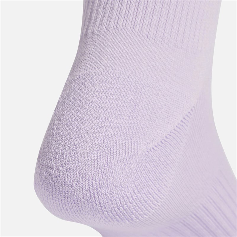 adidas Logo Three Pack Crew Socks Light Grey Heather/White/Ice Lavender