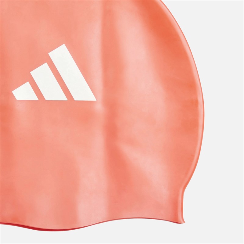 adidas Kids 3-Stripes Swimming Cap Bright Red/White