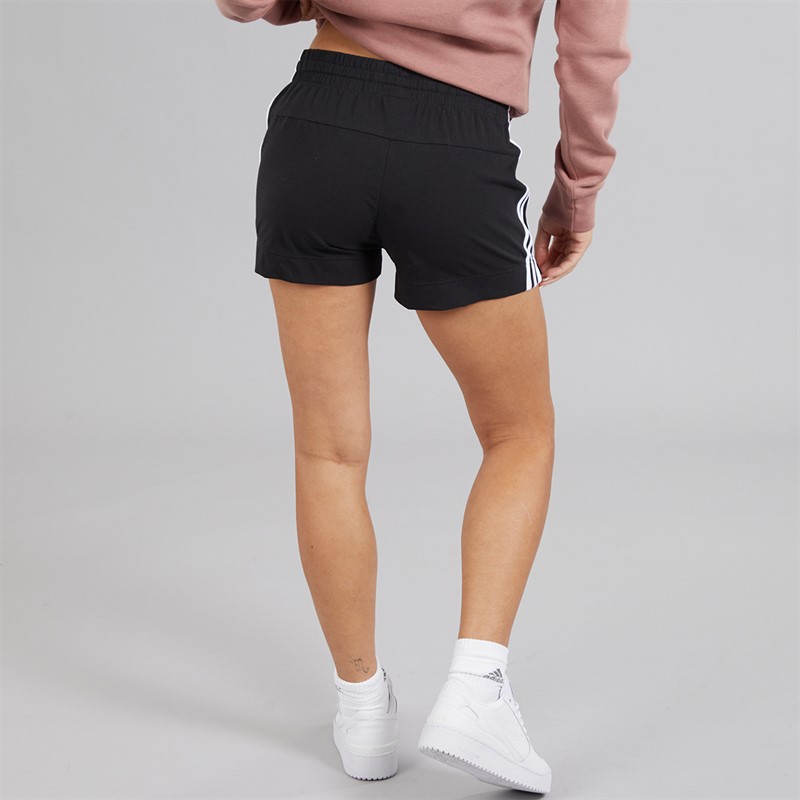 adidas Womens Essentials 3-Stripes Sports Shorts Black/White
